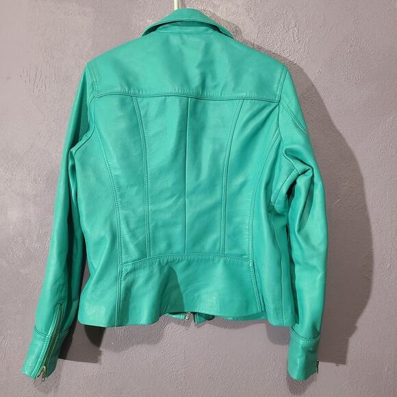 Women's Carrie Hoxton Leather Jacket 100%‎ Lambskin Casual Fashion Motorcycle L - Picture 4 of 8